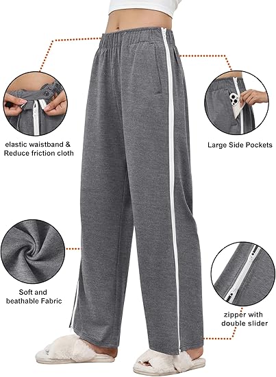 Side tear off sports pants