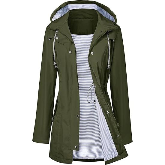 Women Waterproof Long Hooded Trench Coats